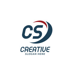 Initial Letter CS logo design vector illustration. Letter CS icon. Usable for business and technology Logos, Isolated on white background