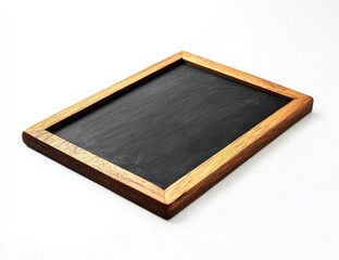 Fototapeta premium Blank wooden framed chalkboard isolated on white background; menu, sign, message