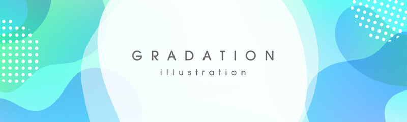 グラデーションと曲線の背景_青と緑