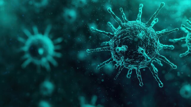 Exploring viral action in microbiology research laboratory scientific visuals digital environment macro viewpoint