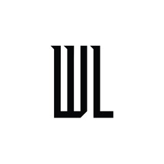 WL monogram logo design letter text name symbol monochrome logotype alphabet character simple logo