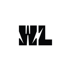 WL monogram logo design letter text name symbol monochrome logotype alphabet character simple logo