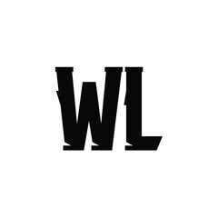 WL monogram logo design letter text name symbol monochrome logotype alphabet character simple logo