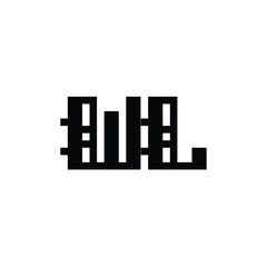 Fototapeta premium WL monogram logo design letter text name symbol monochrome logotype alphabet character simple logo