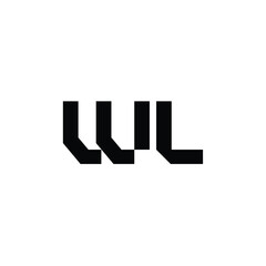 WL monogram logo design letter text name symbol monochrome logotype alphabet character simple logo