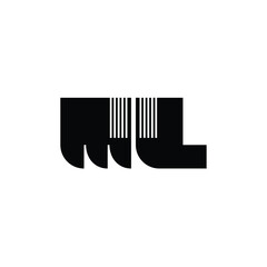 WL monogram logo design letter text name symbol monochrome logotype alphabet character simple logo