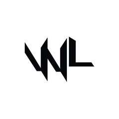 WL monogram logo design letter text name symbol monochrome logotype alphabet character simple logo