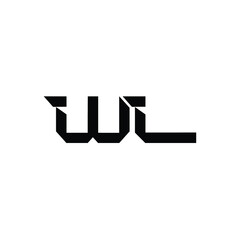 WL monogram logo design letter text name symbol monochrome logotype alphabet character simple logo