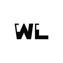 WL monogram logo design letter text name symbol monochrome logotype alphabet character simple logo