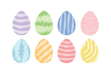 Easter Eggs. Set of vector illustrations. Colored Easter eggs.
