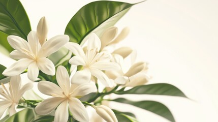 Fototapeta premium 3D render of a close-up of a coffee tree blossom,