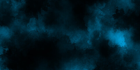 abstract blue watercolor painting textured on black grunge paper, grunge blue background texture with grainy smoke effect, Splash acrylic colorful blue grunge texture background.