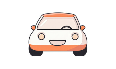 Fototapeta premium A small car is driving in the woods