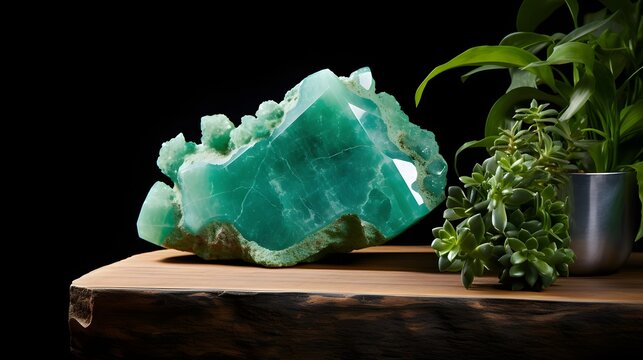 Captivating natural jade rock with a combination of raw rugged edges and smooth polished surfaces showcasing the beauty and versatility of this precious gemstone