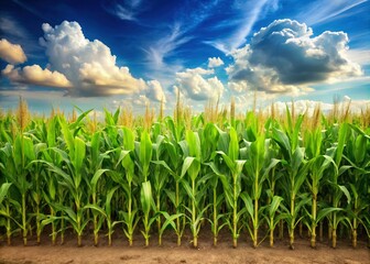 Obraz premium Golden Cornfield at Sunset - Rural Landscape Stock Photo