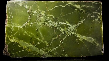 Elegant and serene natural jade slab in a rich green hue displayed on a sleek black background  The...