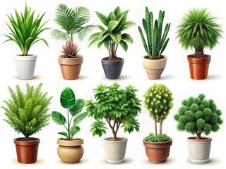Fototapeta premium Macro Photography: Isolated Set of Diverse Plants, Botanical Details, Vivid Colors