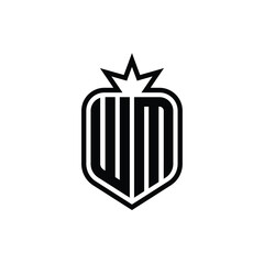 WM monogram logo design letter text name symbol monochrome logotype alphabet character simple logo