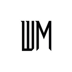 WM monogram logo design letter text name symbol monochrome logotype alphabet character simple logo