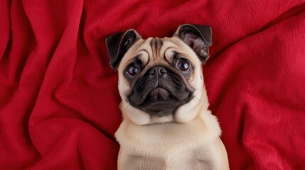 Adorable Pug Celebrating Valentine's Day with Love and Affection