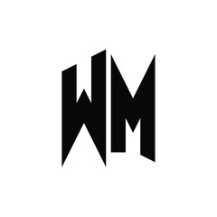 WM monogram logo design letter text name symbol monochrome logotype alphabet character simple logo