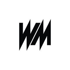 WM monogram logo design letter text name symbol monochrome logotype alphabet character simple logo
