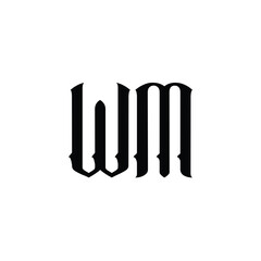 WM monogram logo design letter text name symbol monochrome logotype alphabet character simple logo