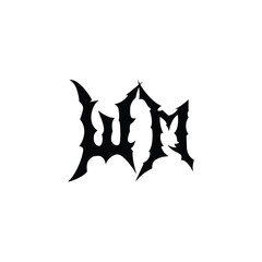 WM monogram logo design letter text name symbol monochrome logotype alphabet character simple logo