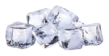 ice cubes isolated on white background 