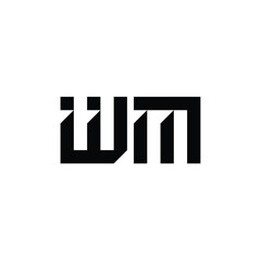 WM monogram logo design letter text name symbol monochrome logotype alphabet character simple logo