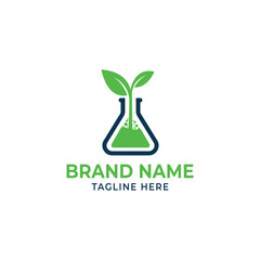Plant and Test Tube Logo. Best for a Plant Research and Testing Program Logo
