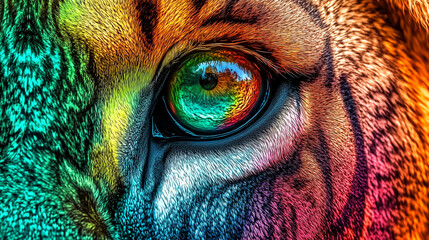 Fierce Tiger Eye with Rainbow Prism Effect Radiating Mystical Energy