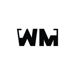 WM monogram logo design letter text name symbol monochrome logotype alphabet character simple logo