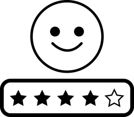 Rating Satisfaction icon. vector of Emotion Smiles Excellent, Good, Normal, Not Good, Bed, Credit Rating and Service, Survey approval user rating star elements. isolated on transparent background