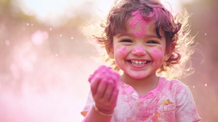 8K lifelike shot of a child smiling joyfully,