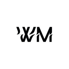 WM monogram logo design letter text name symbol monochrome logotype alphabet character simple logo