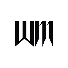 WM monogram logo design letter text name symbol monochrome logotype alphabet character simple logo