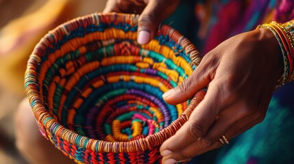 8K ultra-detailed image of a tribal artisan weaving