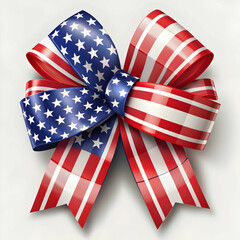 Fototapeta premium American Flag Gift on white Background for Designs