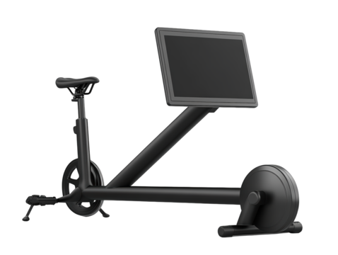 Modern exercise bike with integrated tablet for interactive home workouts and entertainment