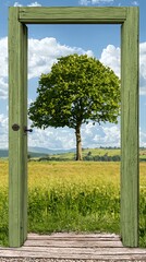 Open Door to Nature: A Serene Landscape