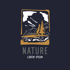 A beautiful flat illustration depicts nature. Modern graphics, artistic drawing. Vector graphics.