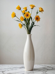 flowers in a white vase