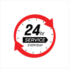 24hr everyday service vector illustration
