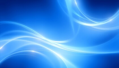 Naklejka premium Abstract Blue Light Wave Background with Glowing Particles and Futuristic Energy Flow Design