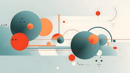 Obraz premium Mesmerizing abstract composition featuring a harmonious blend of geometric shapes soft gradients and a modern minimalist design aesthetic