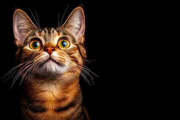 Fototapeta premium Cat on black background