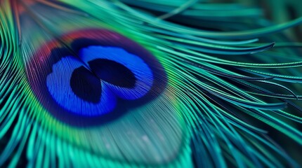 Fototapeta premium peacock feather detail