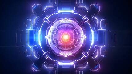 Obraz premium Visually stunning abstract depicting a wireframe brain structure surrounded by holographic futuristic elements in a cyberpunk inspired digital art style Represents the power of intelligence