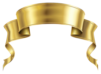 PNG Ribbon gold color illustration element ribbon.
